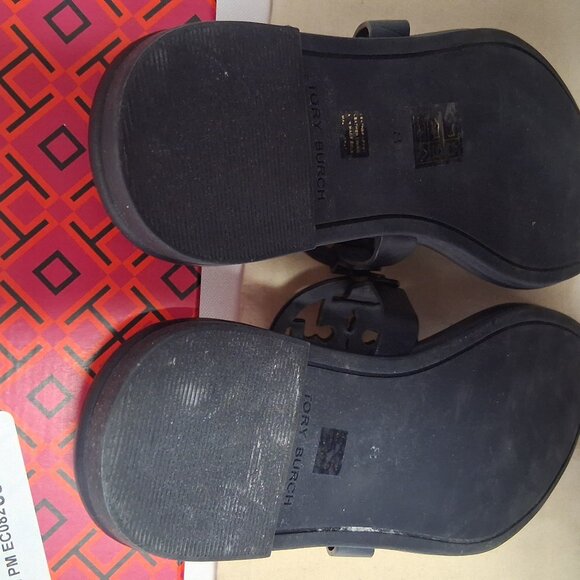 Tory Burch Women's Metal Miller Soft Sandals - Black/Gold, Size 8 Medium US - Picture 6 of 8